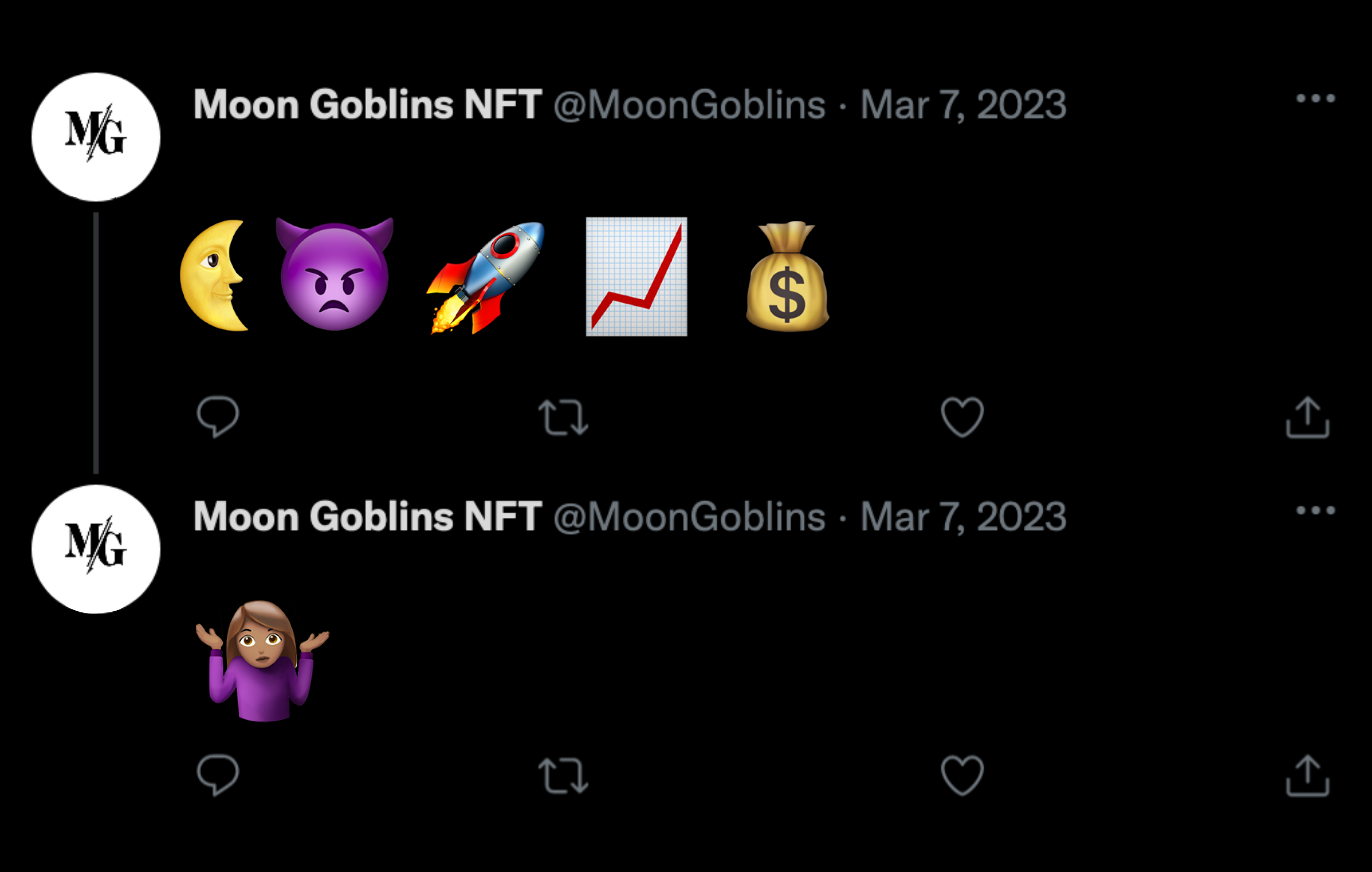 A tweet from the Moon Goblins team.